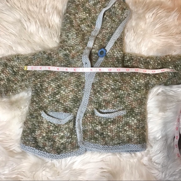 3T handmade knit wool blend hoodie sweater - Picture 3 of 5